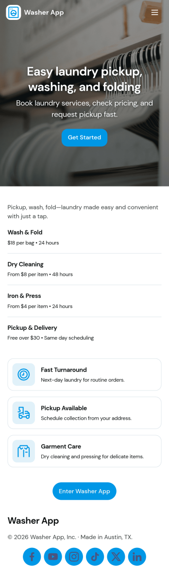 Washer App Template