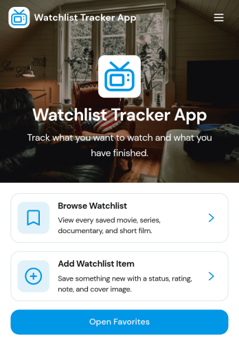 Watchlist Tracker App Template