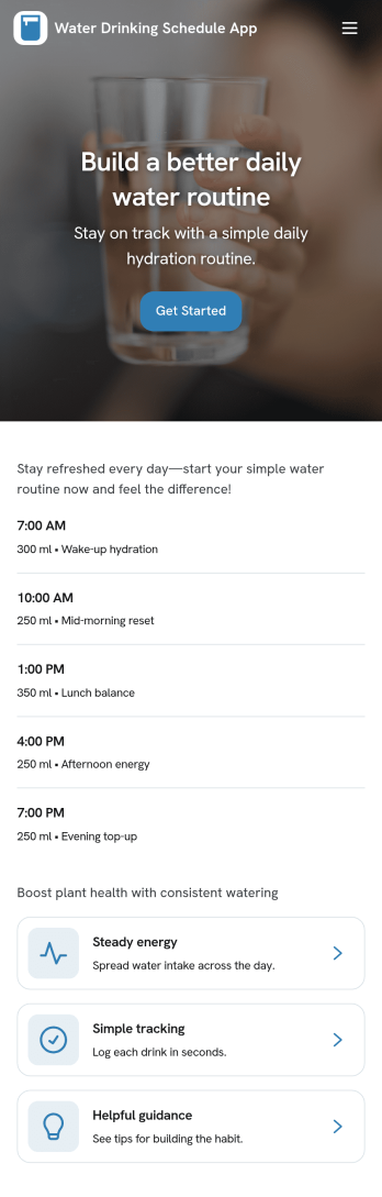 Water Drinking Schedule App Template