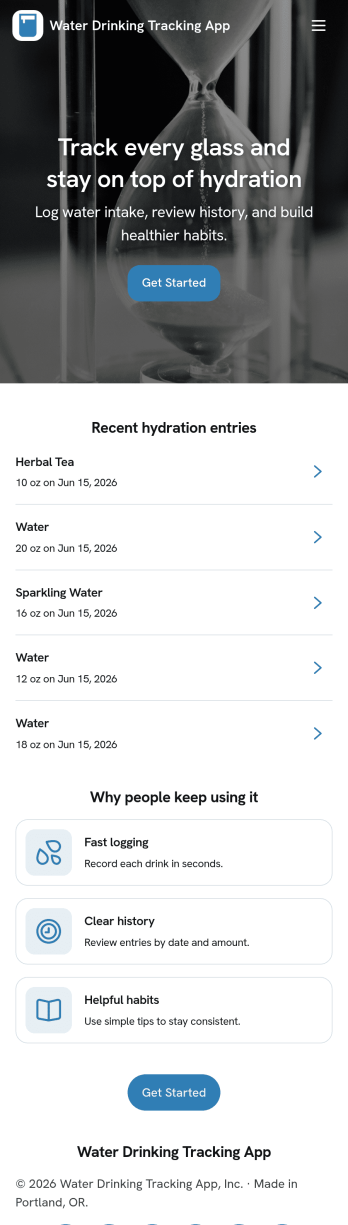 Water Drinking Tracking App Template