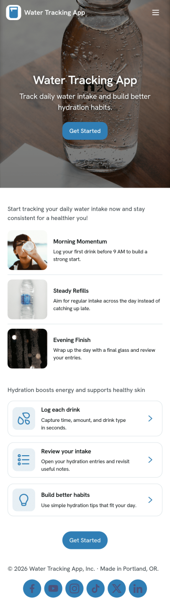 Water Tracking App Template