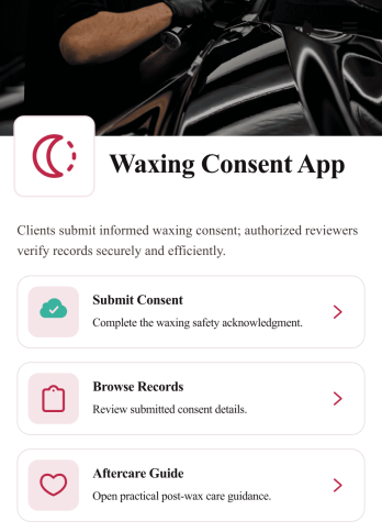 Waxing Consent App Template