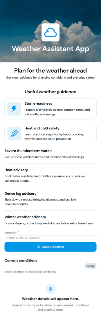 Weather Assistant App Template