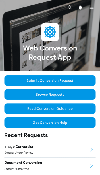 Web Conversion Request App Template
