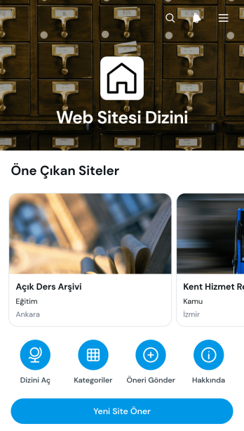 Web Sitesi Dizini Uygulama Șablonu
