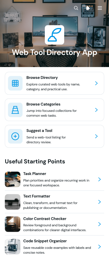 Web Tool Directory App Template