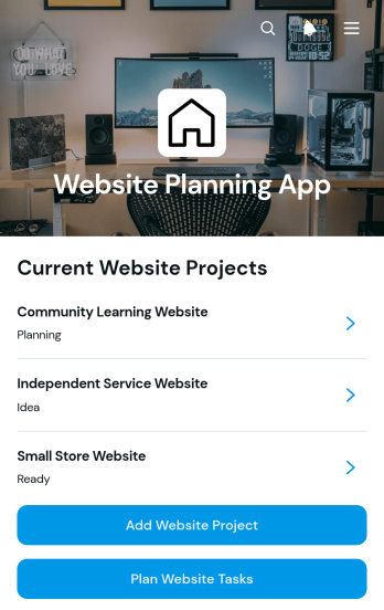 Website Planning App Template