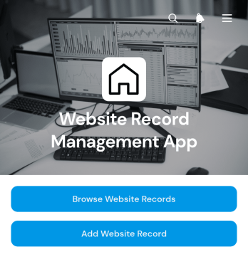 Website Record Management App Template