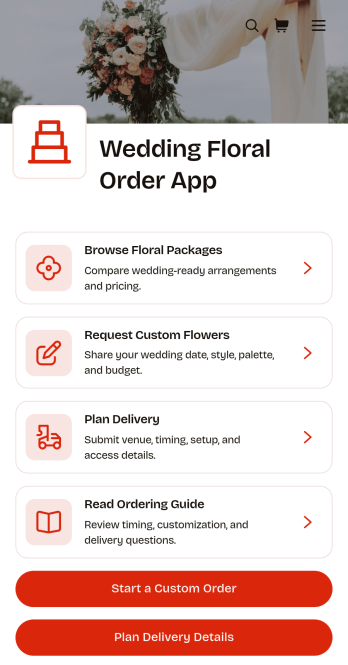 Wedding Floral Order App Template