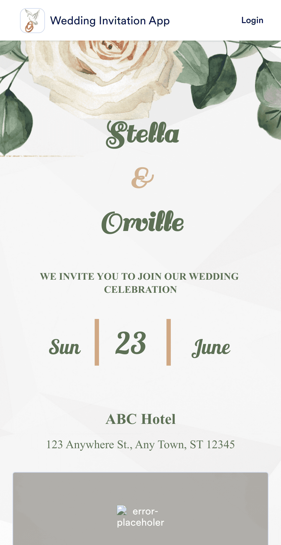 Wedding Invitation App Template Jotform