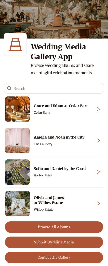 Wedding Media Gallery App Template