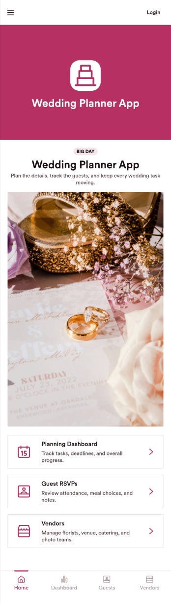 Wedding Planner App Template