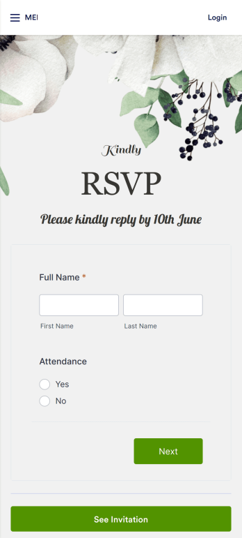 Wedding RSVP App Template