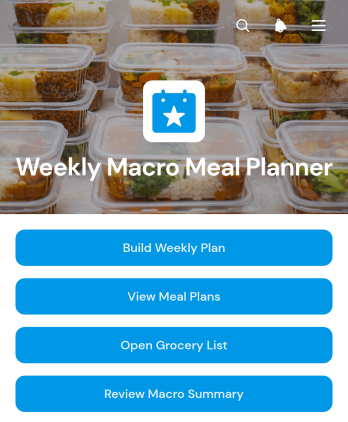 Weekly Macro Meal Planner App Template