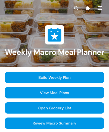Weekly Macro Meal Planner App Template