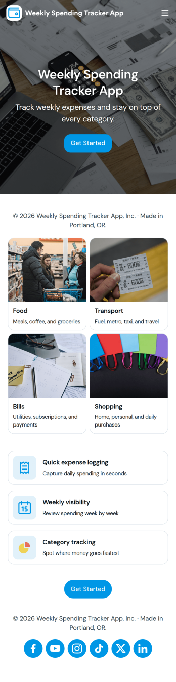 Weekly Spending Tracker App Template