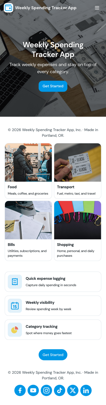 Weekly Spending Tracker App Template