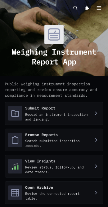 Weighing Instrument Report App Template