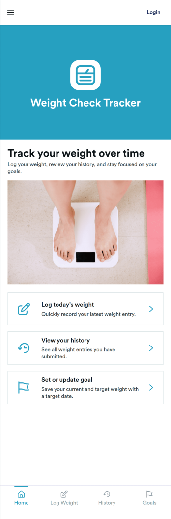 Weight Check Tracker App Template