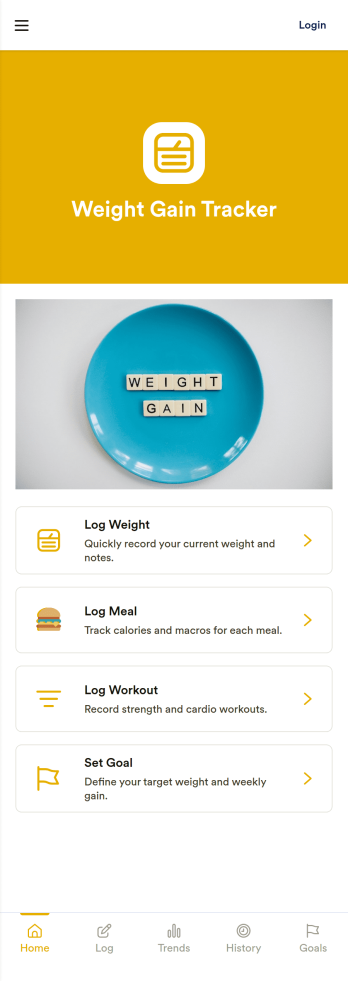 Weight Gain Tracker App Template