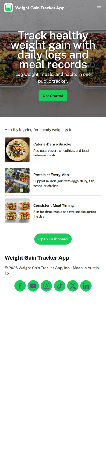 Weight Gain Tracker App Template