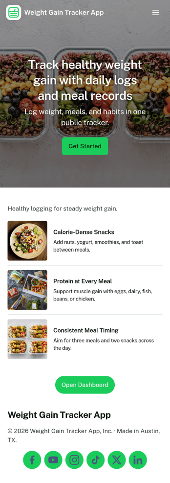 Weight Gain Tracker App Template