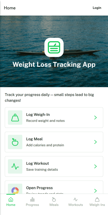 Weight Loss Tracking App Template