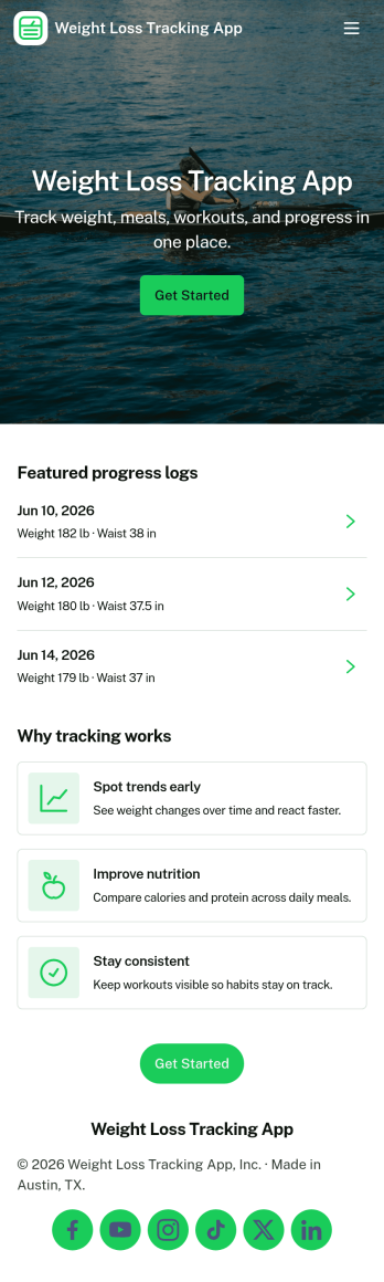 Weight Loss Tracking App Template