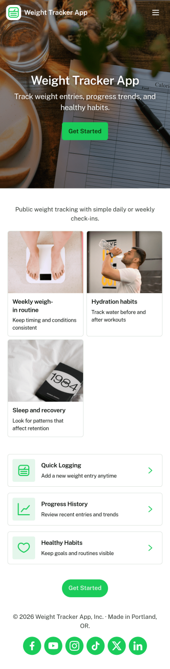 Weight Tracker App Template