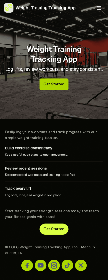 Weight Training Tracking App Template