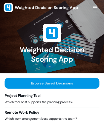 Weighted Decision Scoring App Template