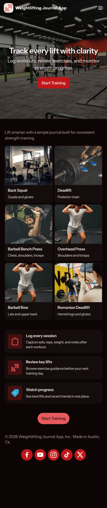 Weightlifting Journal App Template