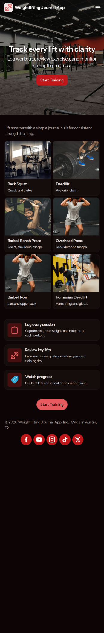 Weightlifting Journal App Template
