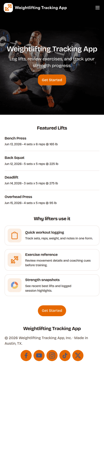 Weightlifting Tracking App Template