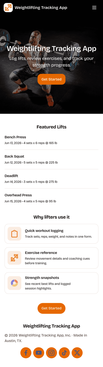 Weightlifting Tracking App Template