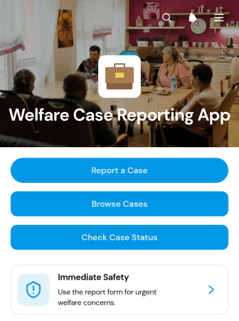 Welfare Case Reporting App Template