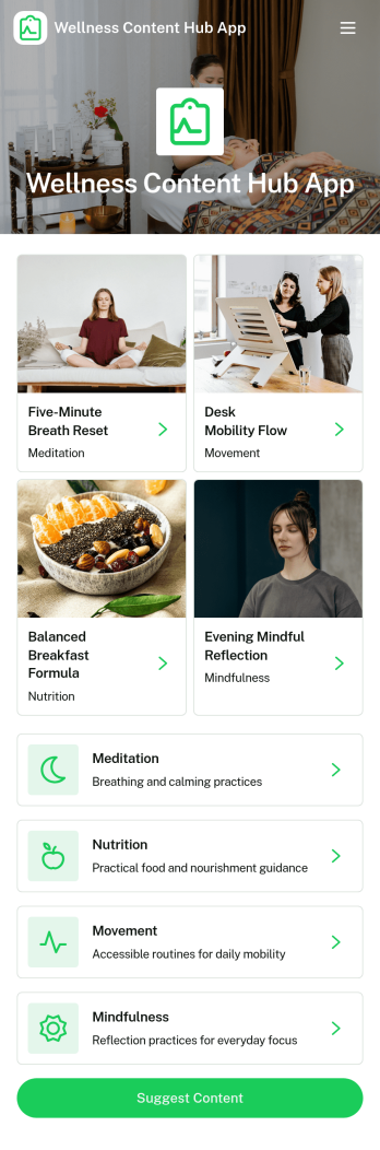 Wellness Content Hub App Template