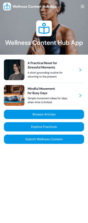 Wellness Content Hub App Template
