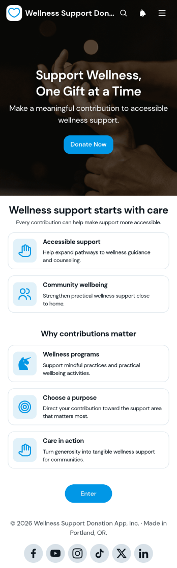 Wellness Support Donation App Template