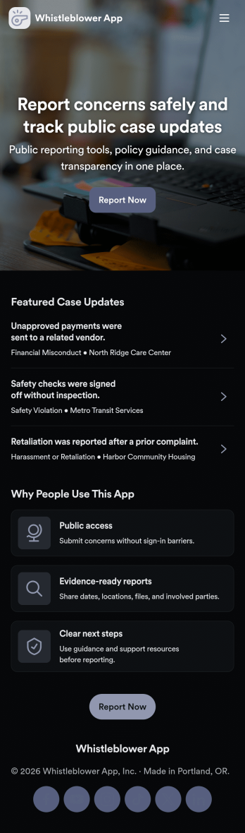 Whistleblower App Template
