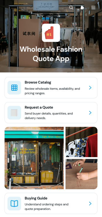 Wholesale Fashion Quote App Template