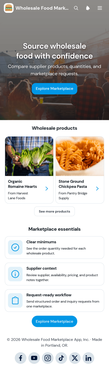 Wholesale Food Marketplace App Template