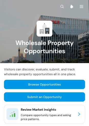 Wholesale Property Opportunities App Template