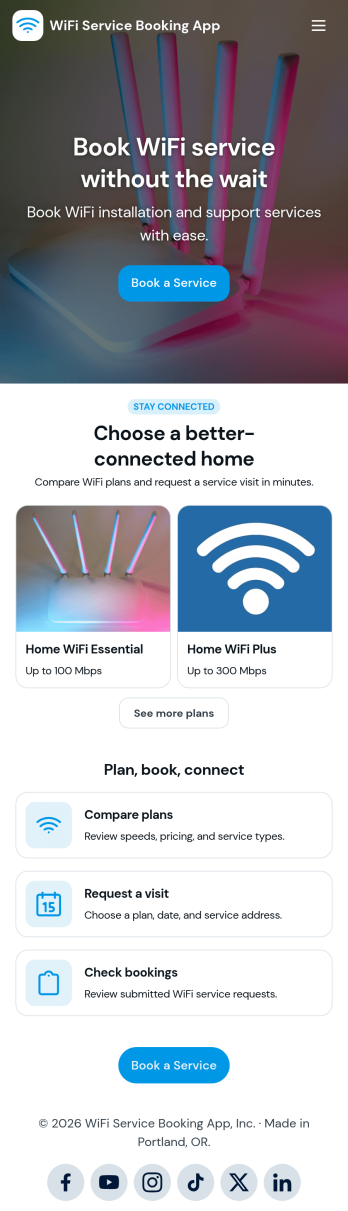 WiFi Service Booking App Template