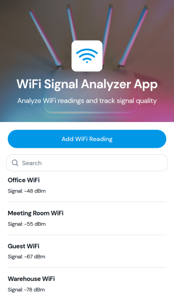 WiFi Signal Analyzer App Template