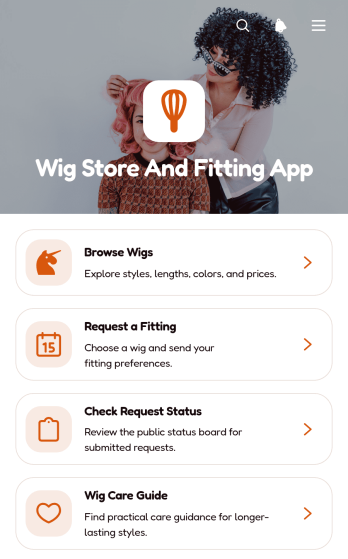 Wig Store And Fitting App Template