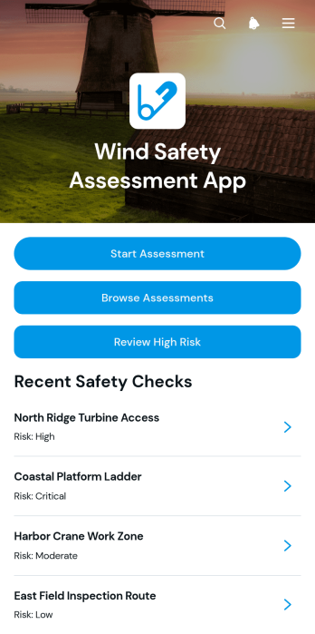 Wind Safety Assessment App Template