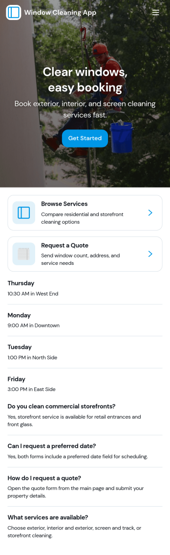 Window Cleaning App Template