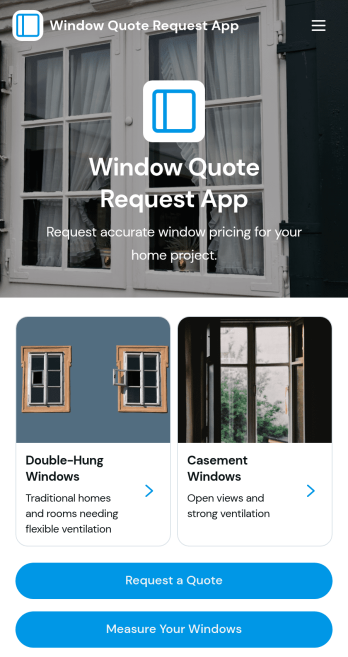 Window Quote Request App Template
