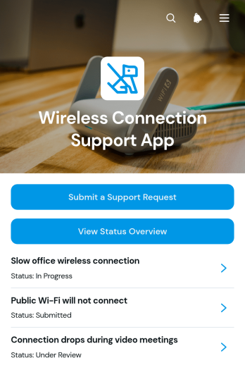 Wireless Connection Support App Template